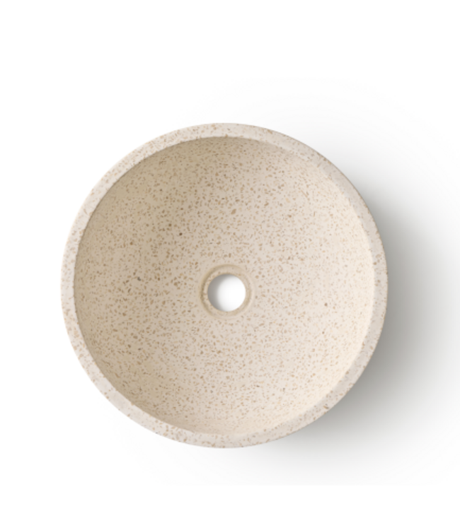 Rene Houtman Waskom Terrazzo Rond 35x13 Cm Wit