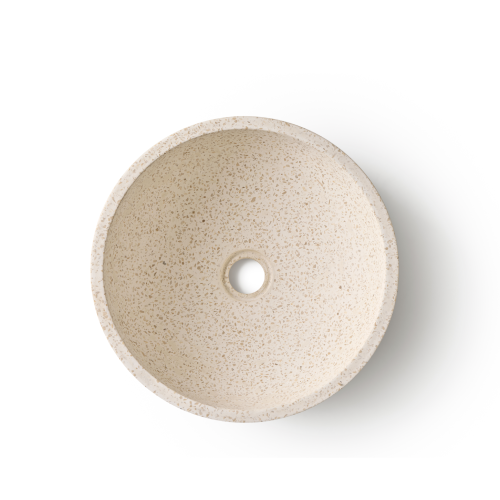 Rene Houtman Waskom Terrazzo Rond 35x13 Cm Wit