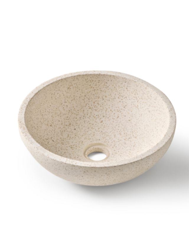 Rene Houtman Waskom Terrazzo Rond 35x13 Cm Wit
