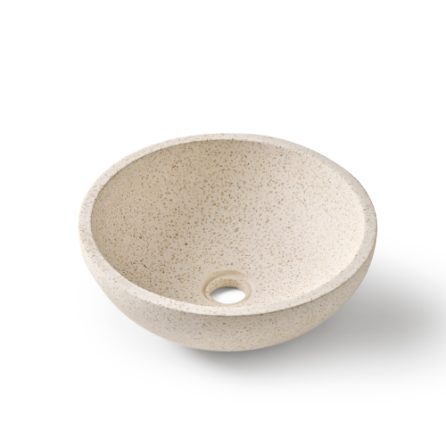 Rene Houtman Waskom Terrazzo Rond 35x13 Cm Wit
