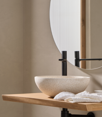 Rene Houtman Waskom Terrazzo Rond 35x13 Cm Wit