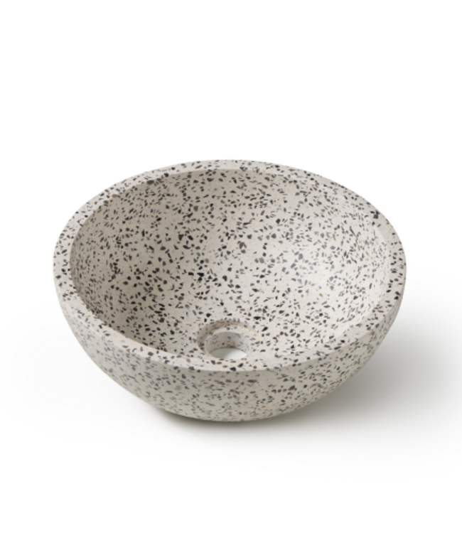 Rene Houtman Waskom Terrazzo Rond 35x13 Cm Grijs