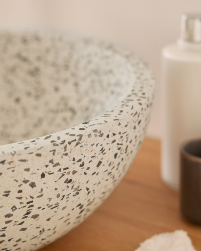 Rene Houtman Waskom Terrazzo Rond 35x13 Cm Grijs