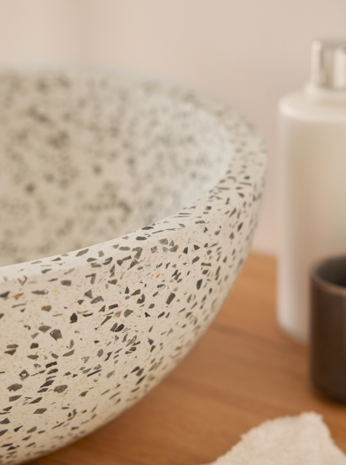 Rene Houtman Waskom Terrazzo Rond 35x13 Cm Grijs