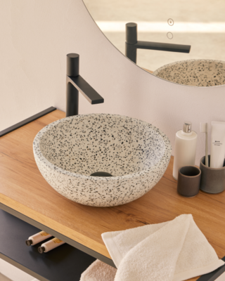 Rene Houtman Waskom Terrazzo Rond 35x13 Cm Grijs