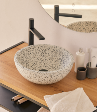 Rene Houtman Waskom Terrazzo Rond 35x13 Cm Grijs