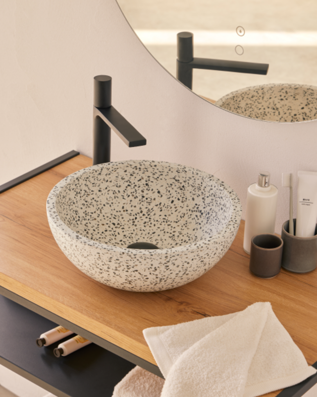 Rene Houtman Waskom Terrazzo Rond 35x13 Cm Grijs