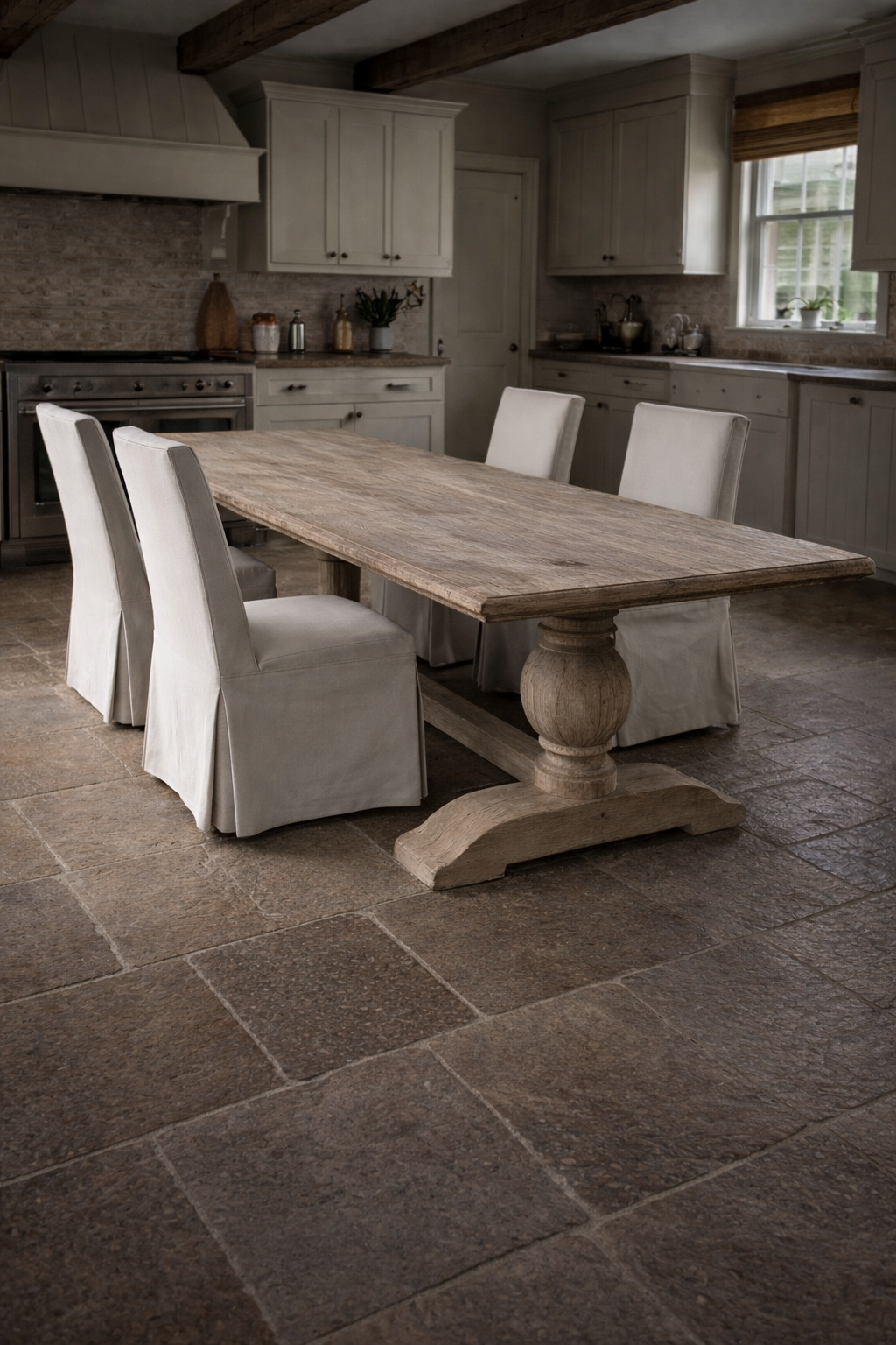 Rene Houtman Eiken Tafel Met Bolpoot | H75xB265xD90 cm