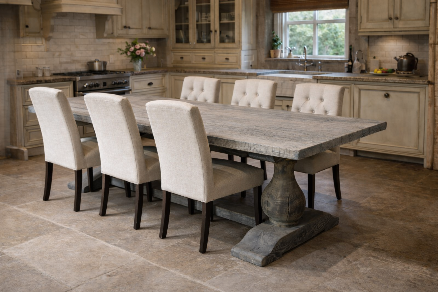 Rene Houtman Eiken Tafel bolpoot | H75xB375xD90 cm