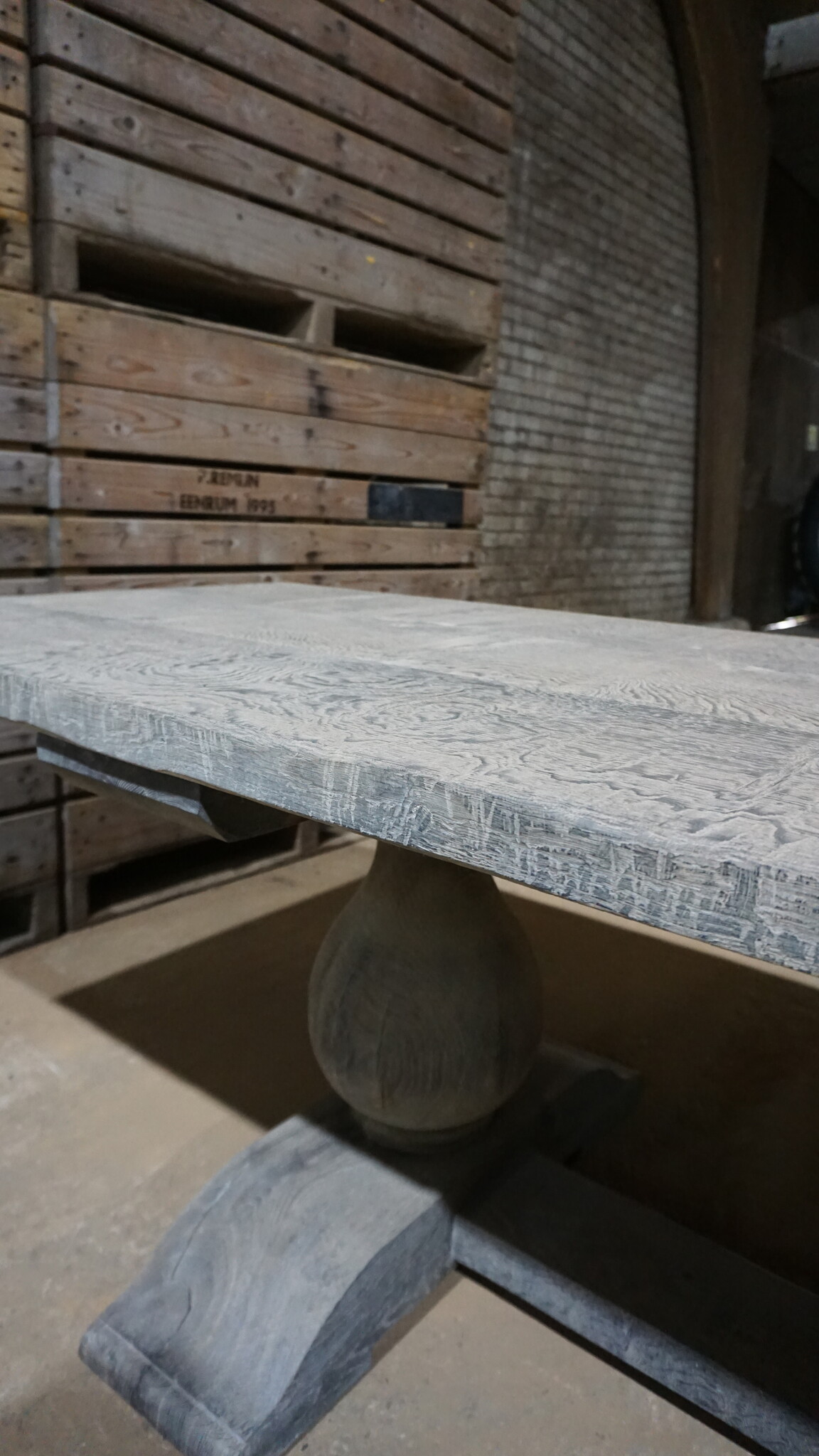 Rene Houtman Eiken Tafel bolpoot | H75xB375xD90 cm