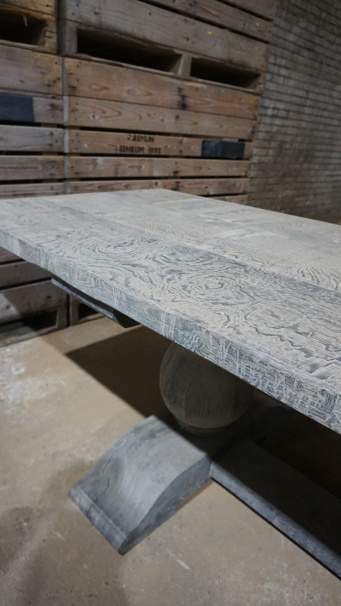 Rene Houtman Eiken Tafel bolpoot | H75xB375xD90 cm