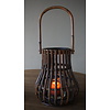 Windlicht Lantaarn | Naturel/Donker Grijs | H38 x D33 cm