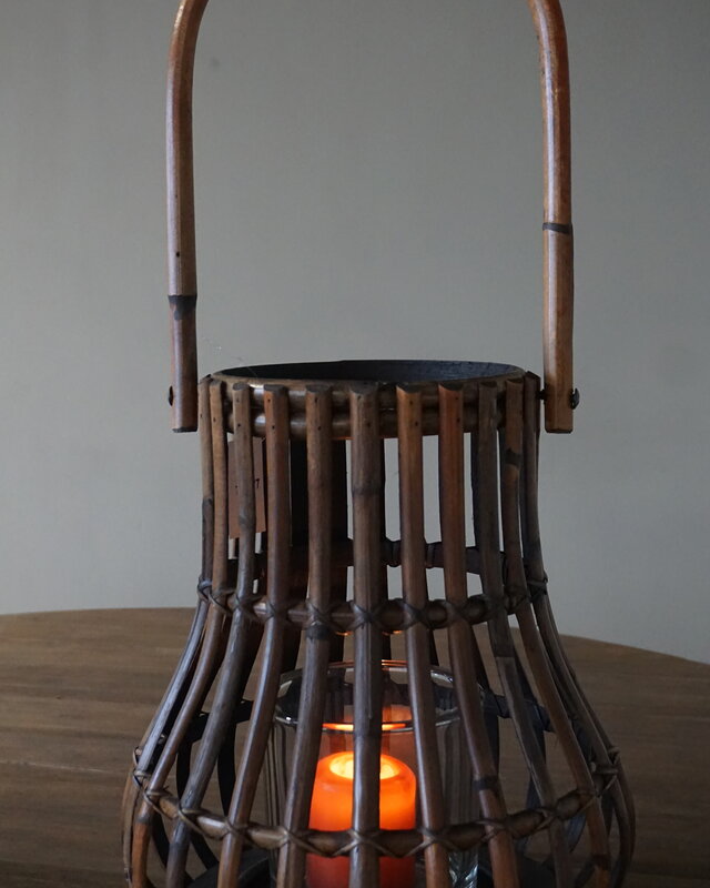 Rene Houtman Windlicht Lantaarn | Naturel/Donker Grijs | H38 x D33 cm
