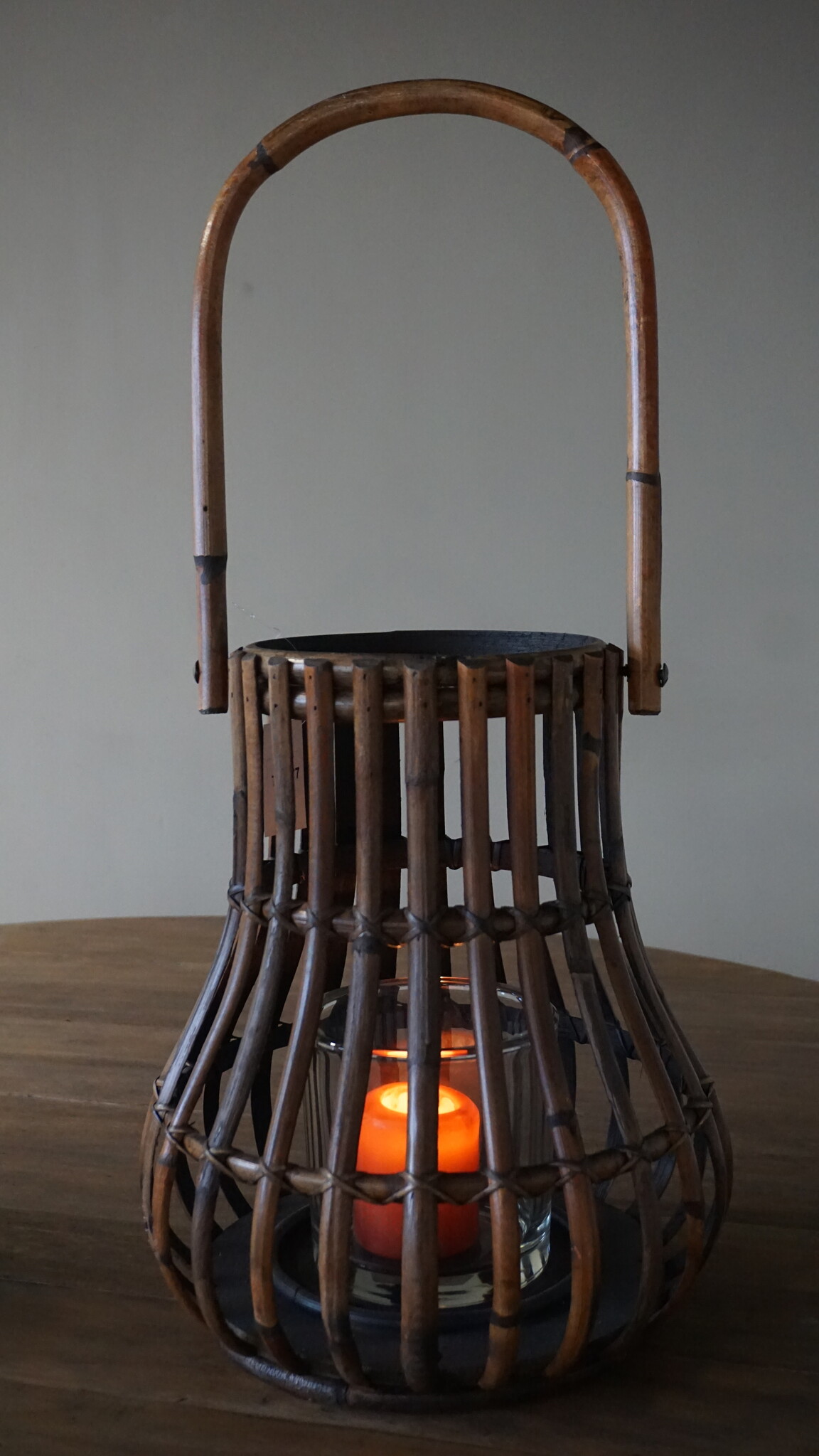 Rene Houtman Windlicht Lantaarn | Naturel/Donker Grijs | H38 x D33 cm