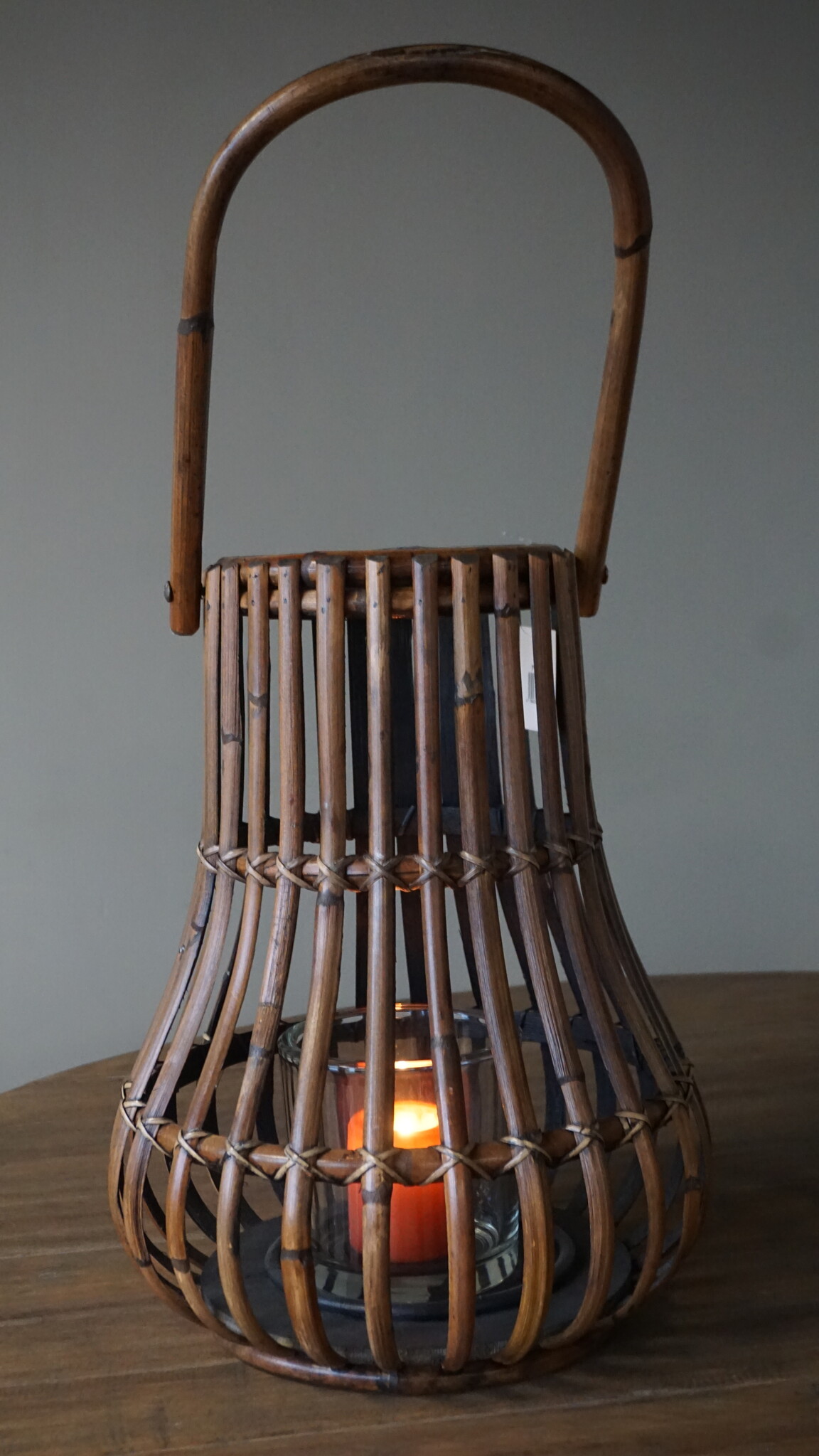 Rene Houtman Windlicht Lantaarn | Naturel/Donker Grijs | H45 x D34 cm