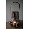 Windlicht Lantaarn | Naturel/Donker Grijs | H45 x D34 cm