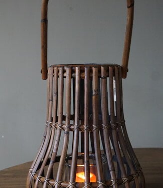 Rene Houtman Windlicht Lantaarn | Naturel/Donker Grijs | H45 x D34 cm