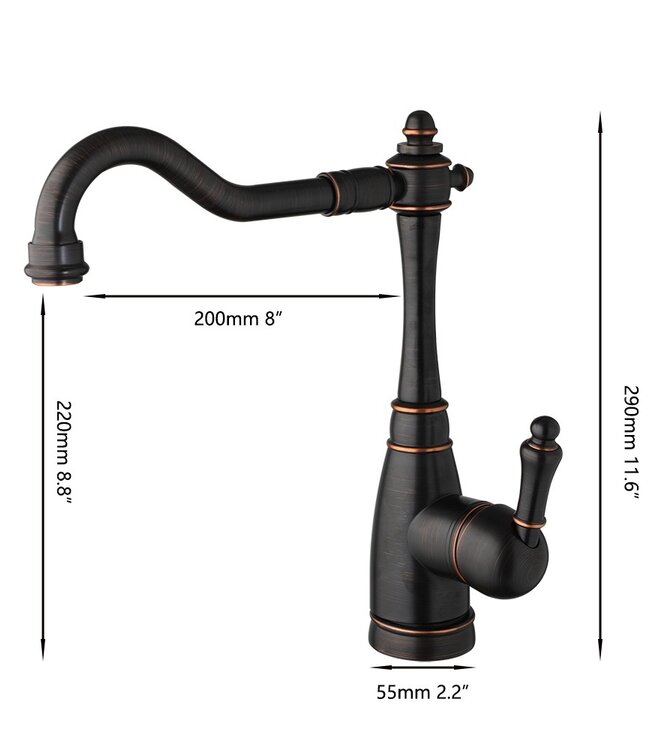 Rene houtman Landelijke wastafelkraan | H29 cm