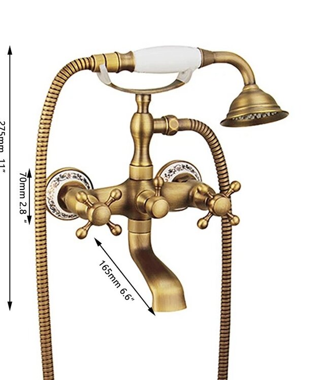 Rene houtman Landelijke Badkraan met Handdouche | 27,5 cm