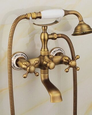 Rene Houtman Landelijke Badkraan met Handdouche | 27,5 cm