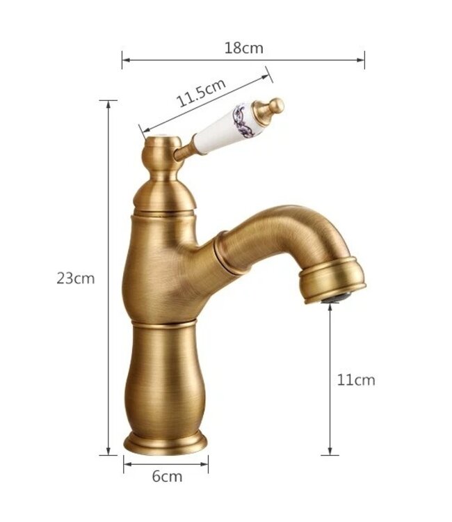 Rene houtman Landelijke Wastafelkraan | H23 cm