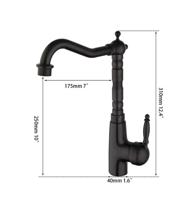 Rene houtman Wastafelkraan Oliebrons | H31 cm