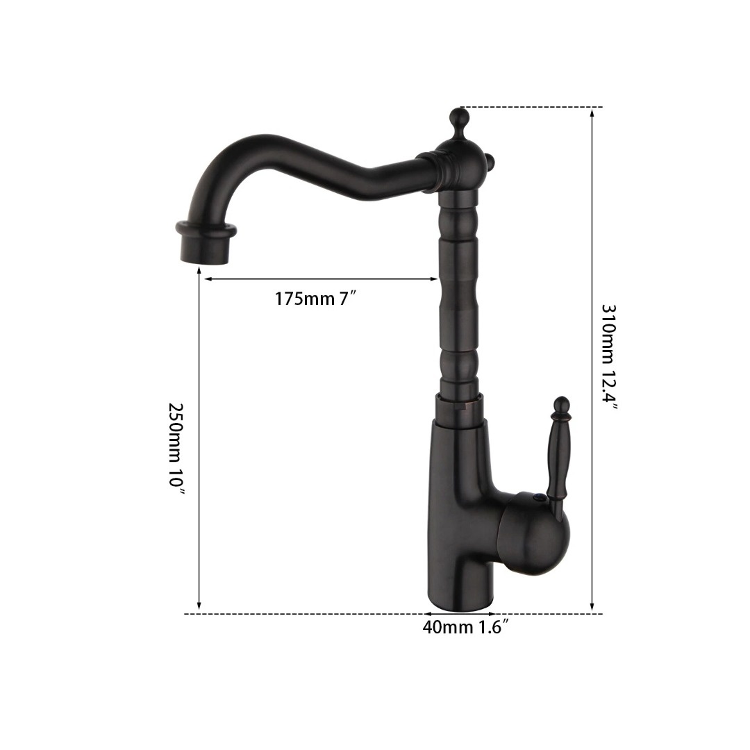 Rene Houtman Wastafelkraan Oliebrons | H31 cm