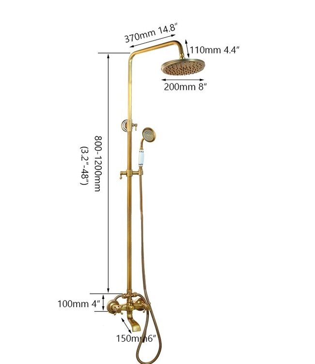 Rene houtman Landelijke opbouw regendouche | Bronskleur