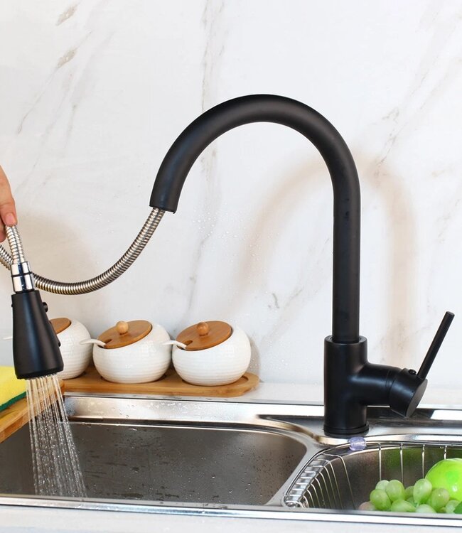 Rene houtman Zwarte keukenkraan | H35 cm