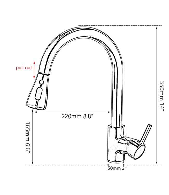 Rene houtman Zwarte keukenkraan | H35 cm