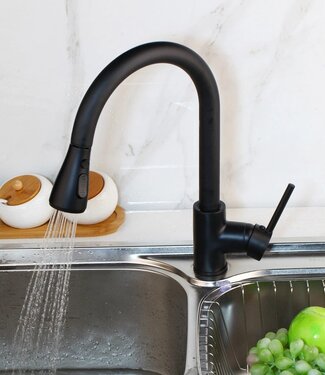 Rene houtman Zwarte keukenkraan | H35 cm