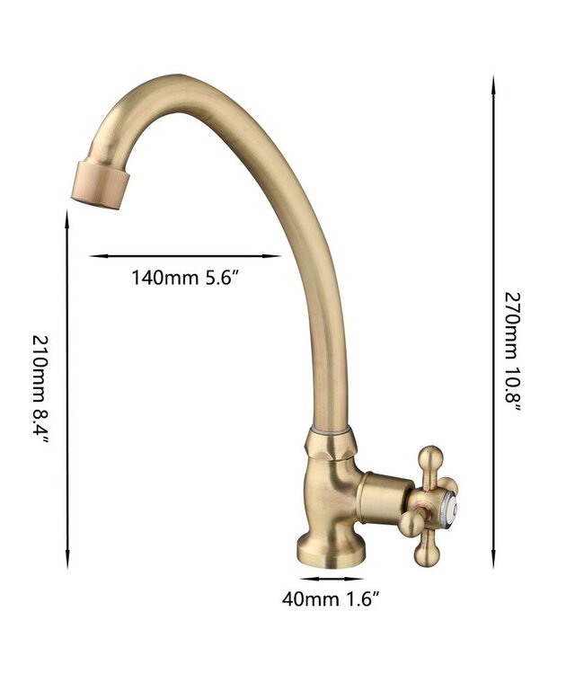 Rene houtman Nostalgische Koudwater Kraan | Brons