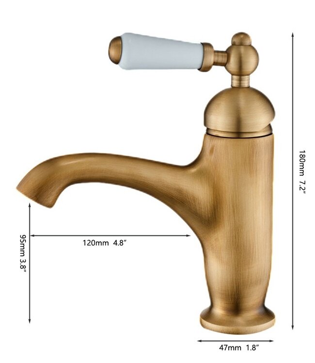 Rene houtman Nostalgische Wastafelkraan | Bronskleurig