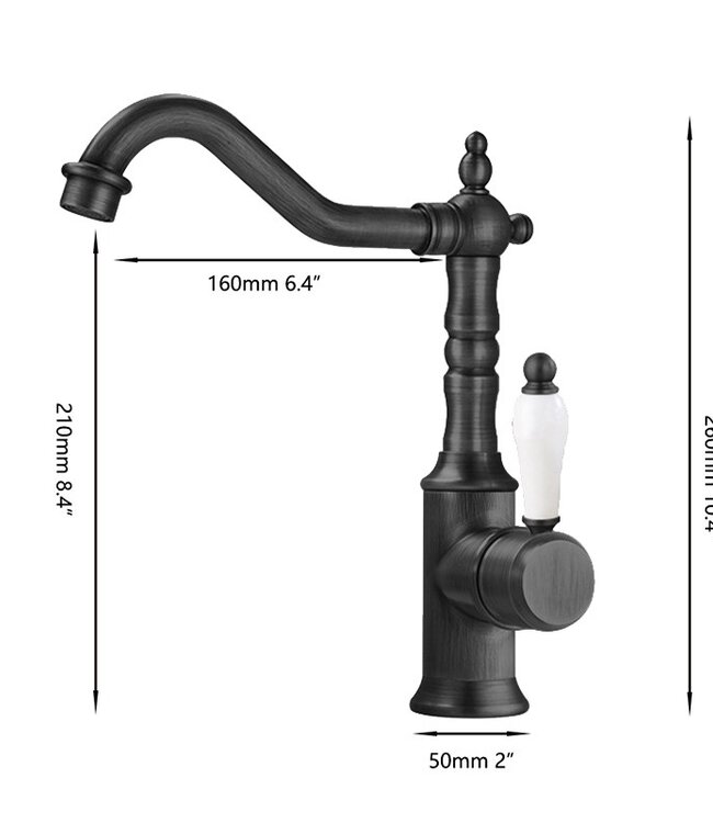Rene houtman Wastafelkraan Klassiek | Zwart