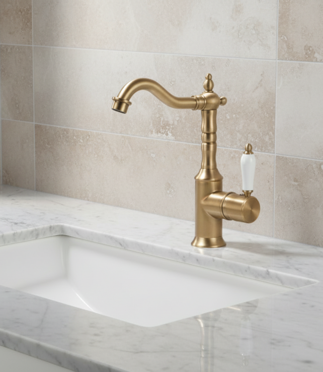 Rene houtman Landelijke wastafelkraan | Brons