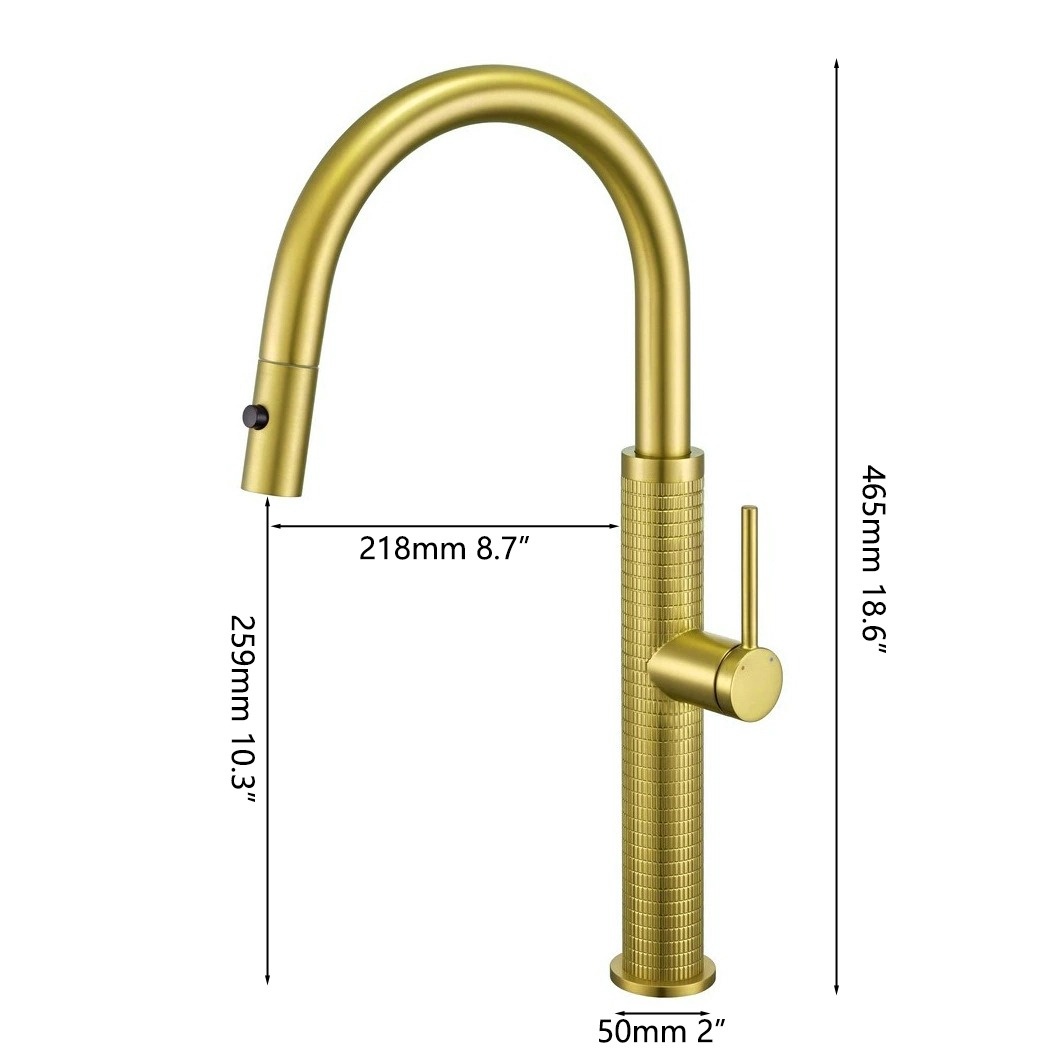Rene Houtman Geborsteld gouden keukenkraan | H46,5 cm