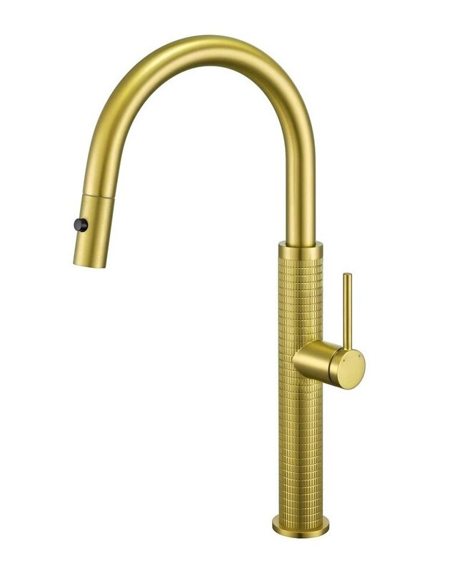 Rene Houtman Geborsteld gouden keukenkraan | H46,5 cm
