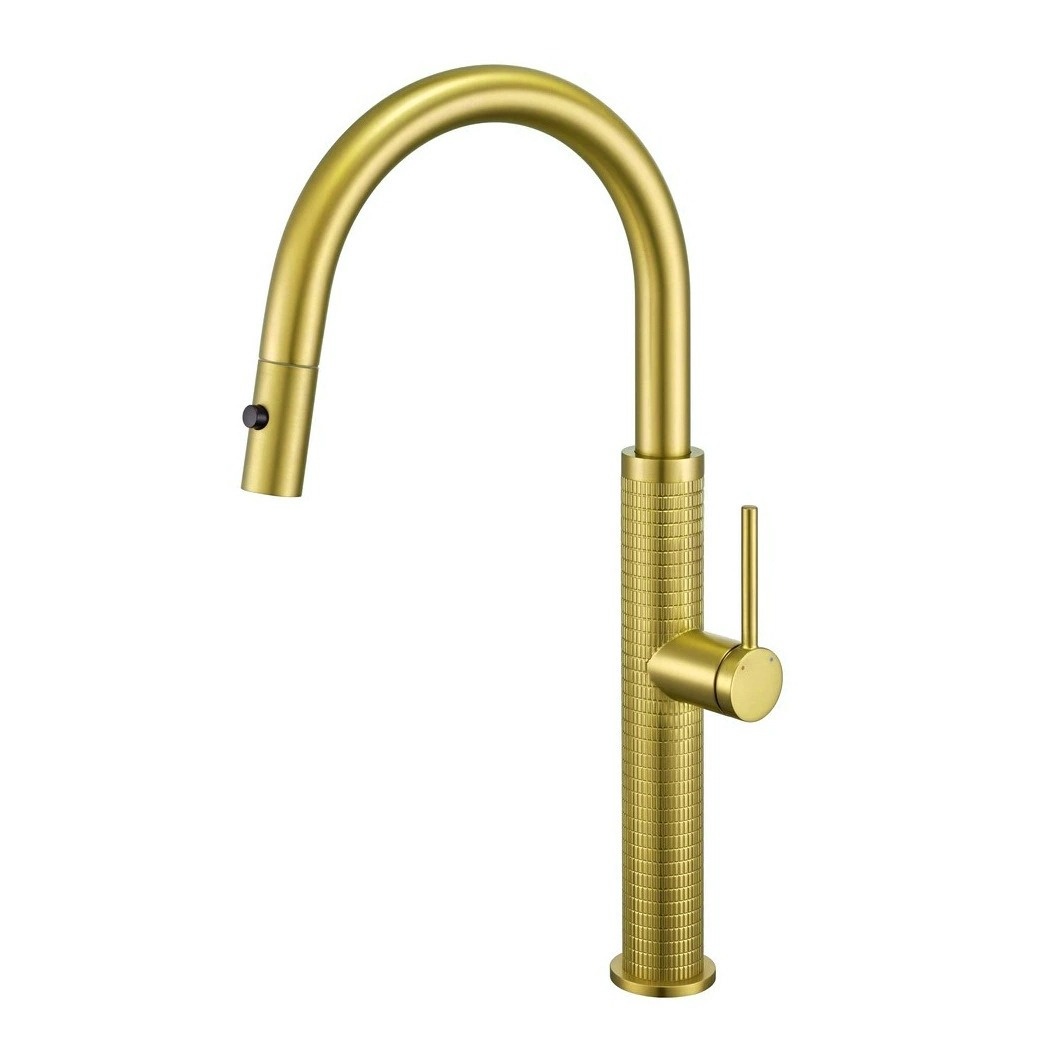 Rene Houtman Geborsteld gouden keukenkraan | H46,5 cm