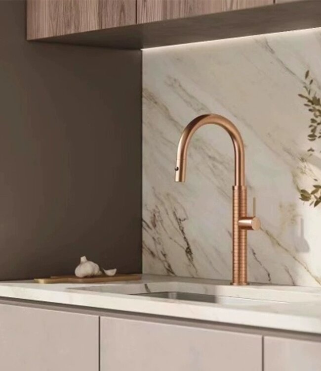 Rene houtman Rosé gouden keukenkraan | H46,5 cm
