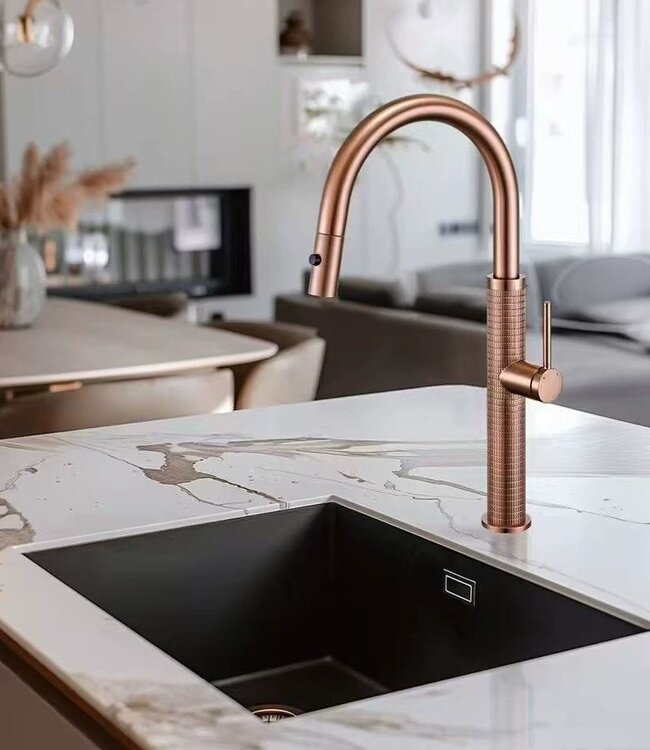 Rene houtman Rosé gouden keukenkraan | H46,5 cm