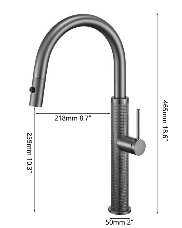 Rene Houtman Gun metal keukenkraan | H46,5 cm