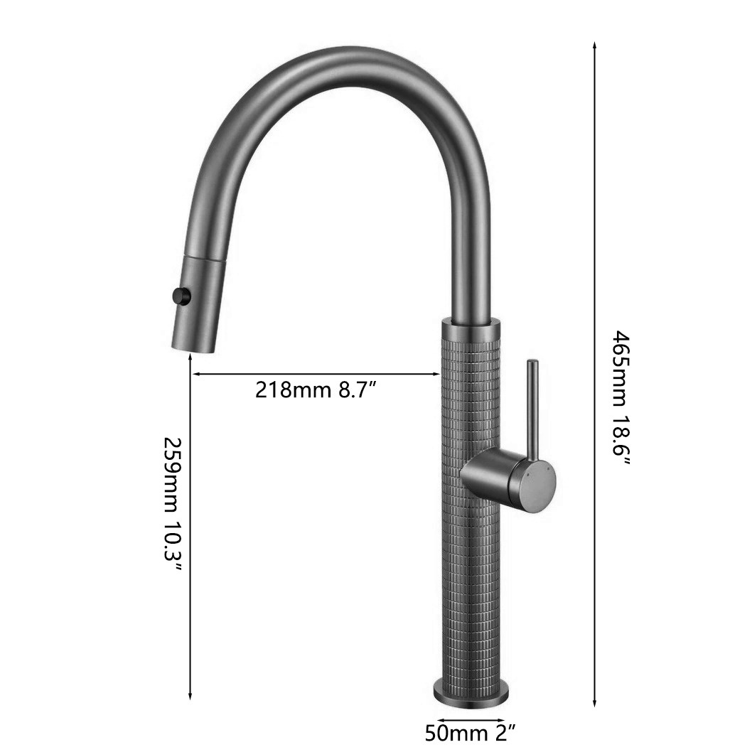 Rene Houtman Gun metal keukenkraan | H46,5 cm