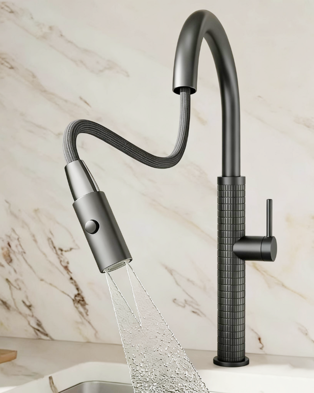 Rene Houtman Gun metal keukenkraan | H46,5 cm