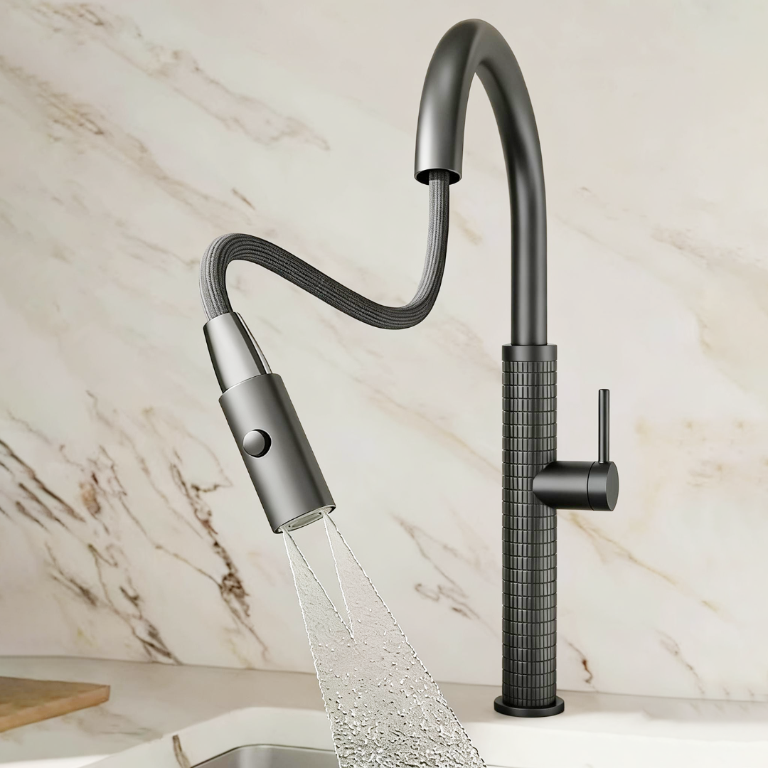 Rene Houtman Gun metal keukenkraan | H46,5 cm