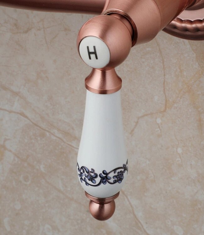 Rene houtman Koperkleurige landelijke muurkraan | H24,5 cm