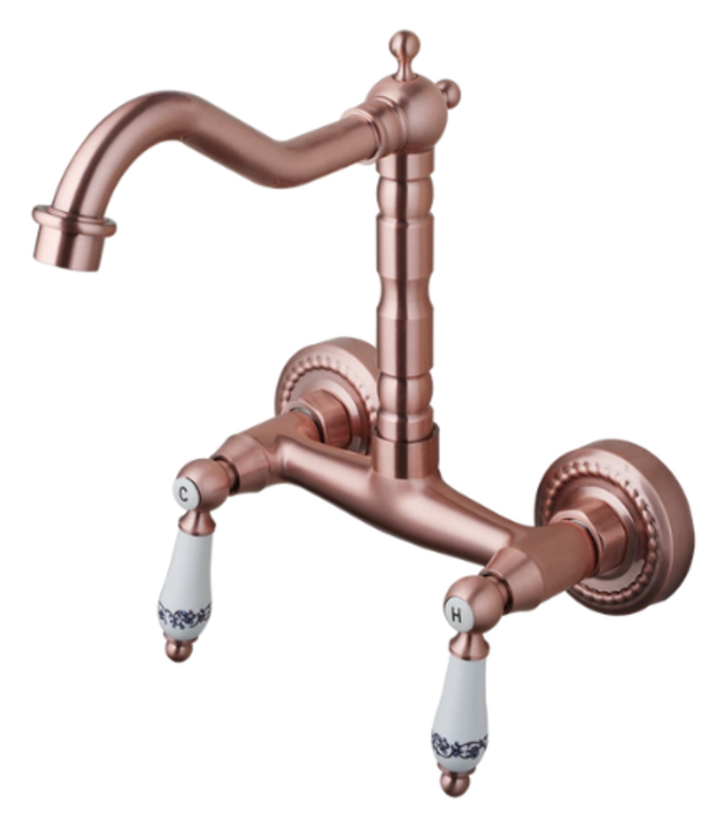 Rene houtman Koperkleurige landelijke muurkraan | H24,5 cm