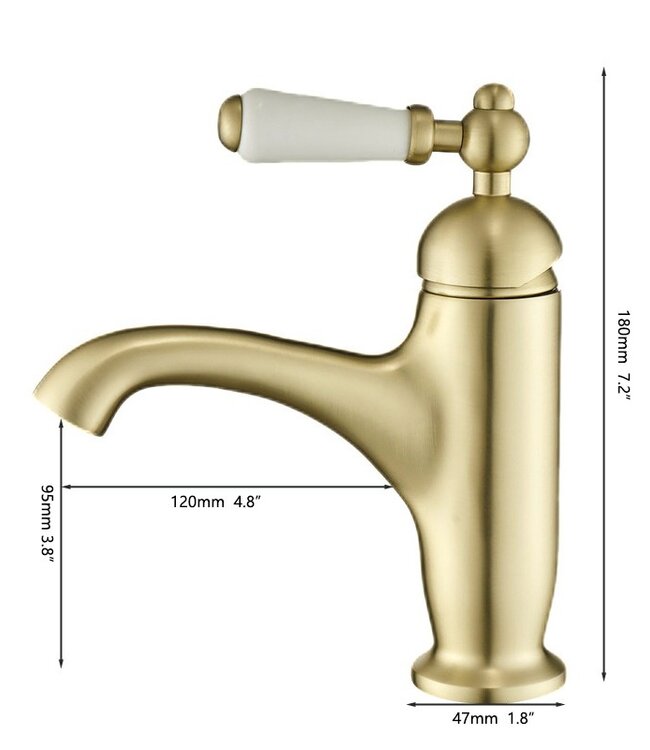 Rene houtman Geborsteld Nostalgische Wastafelkraan | Goud