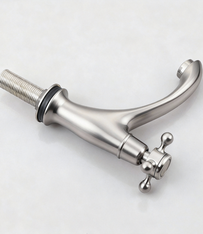 Rene houtman Nostalgische Koudwaterkraan | Geborsteld Nikkel