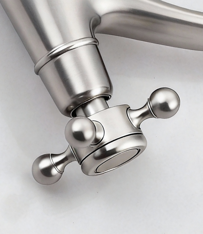 Rene houtman Nostalgische Koudwaterkraan | Geborsteld Nikkel