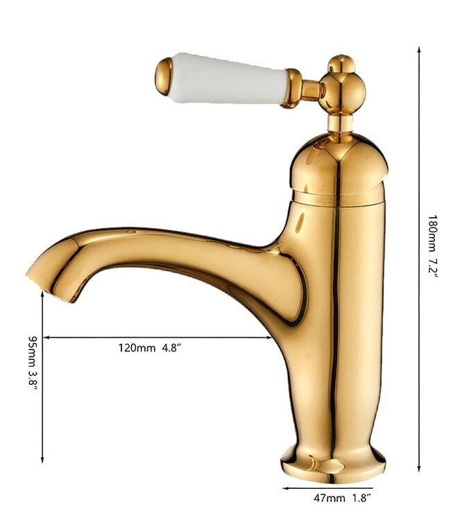 Rene houtman Nostalgische Wastafelkraan | Goudkleurig